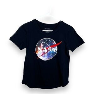 SMALL AWAKE BRAND NASA TEE SHORT SLEEVE WOMENS CASUAL VNECK